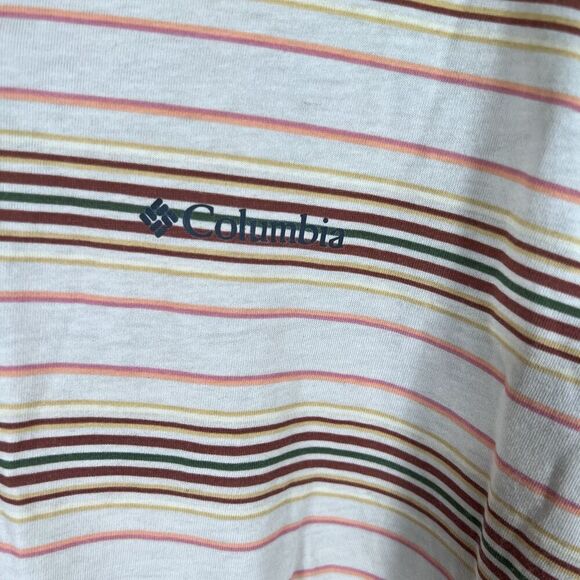 Columbia Multicolor Striped Polo Collared Short Sleeve Shirt Men's Large - Picture 5 of 6